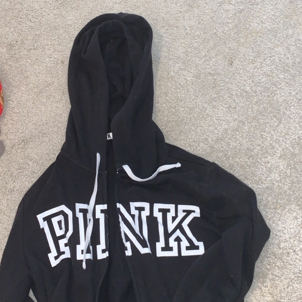 Vs pink black full zip , size medium